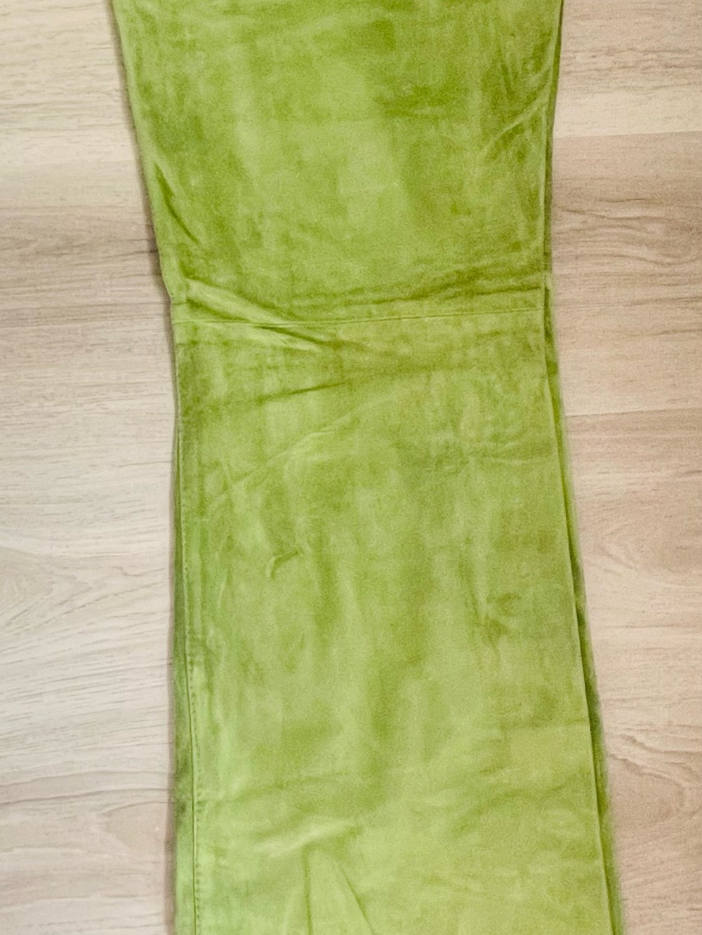 Donald J. Pliner Genuine Suede Leather Pants Lime Green Flare Org Price Is $600 - Picture 4 of 9